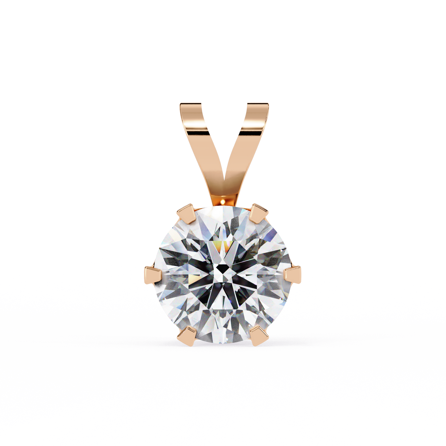 2.00 CT  Round Cut Diamond Pendant