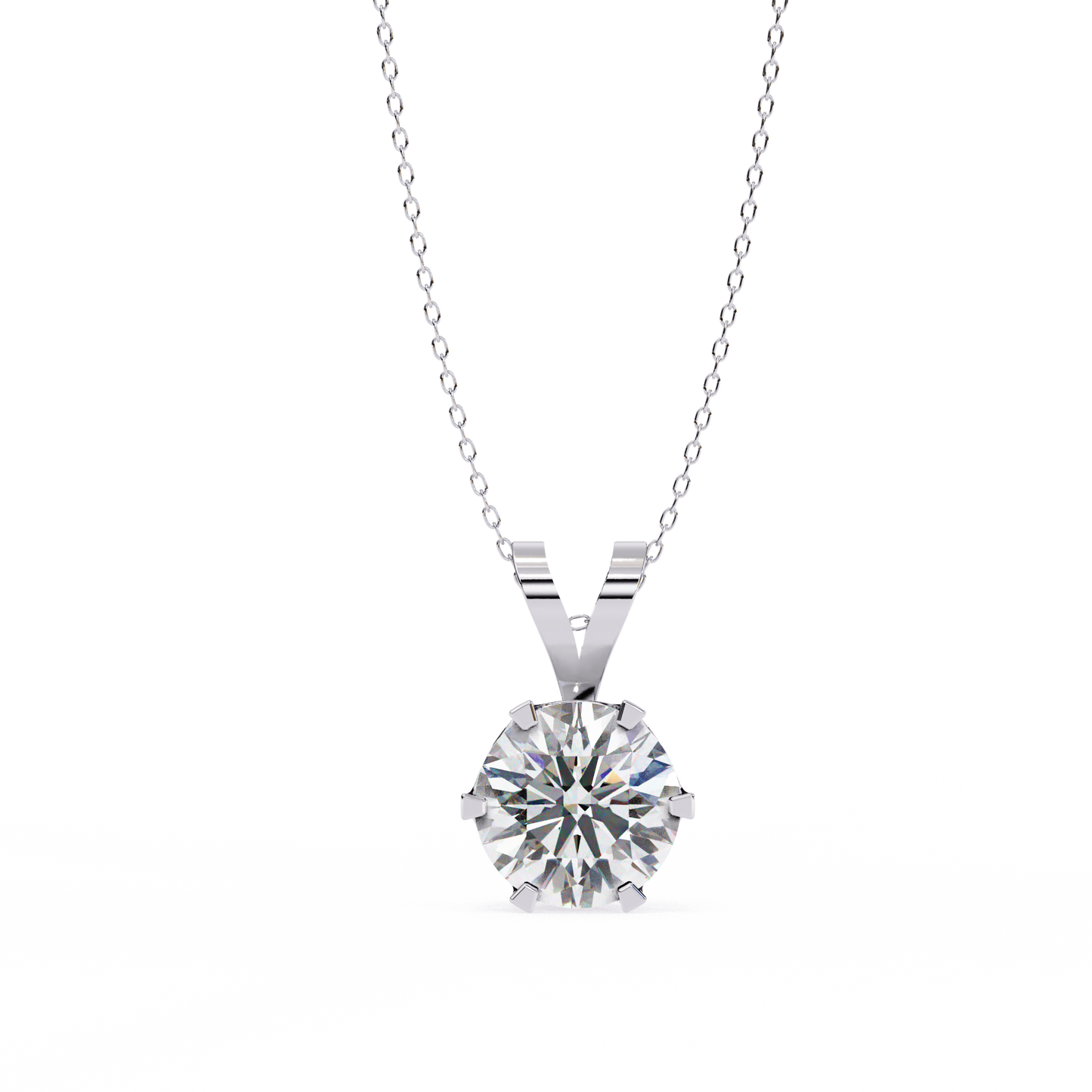 2.00 CT  Round Cut Diamond Pendant