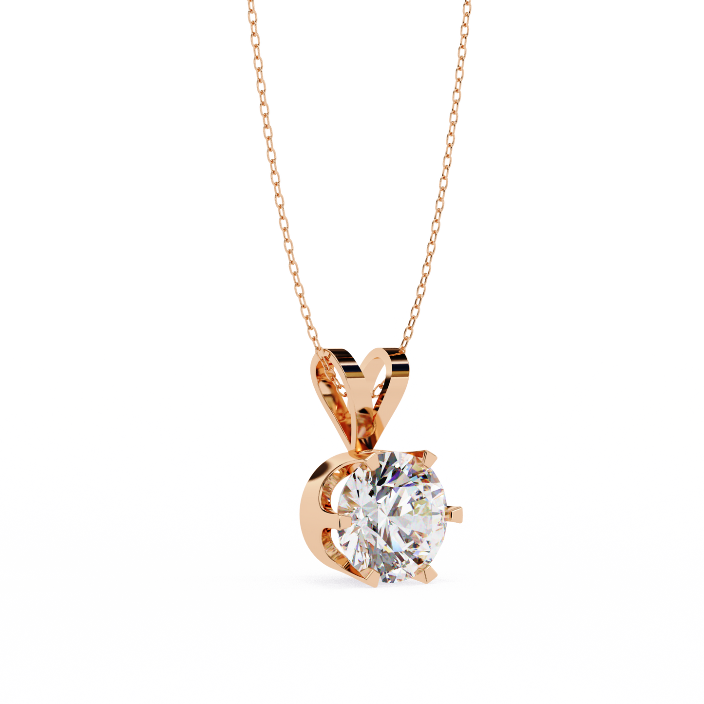 2.00 CT  Round Cut Diamond Pendant