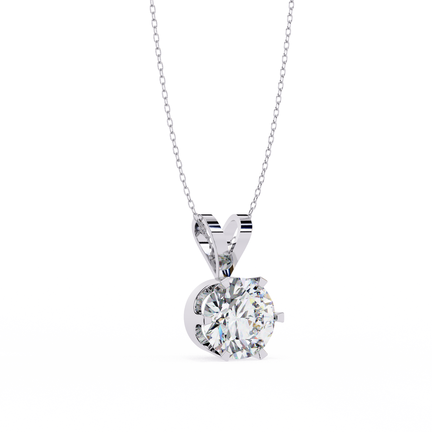 2.00 CT  Round Cut Diamond Pendant