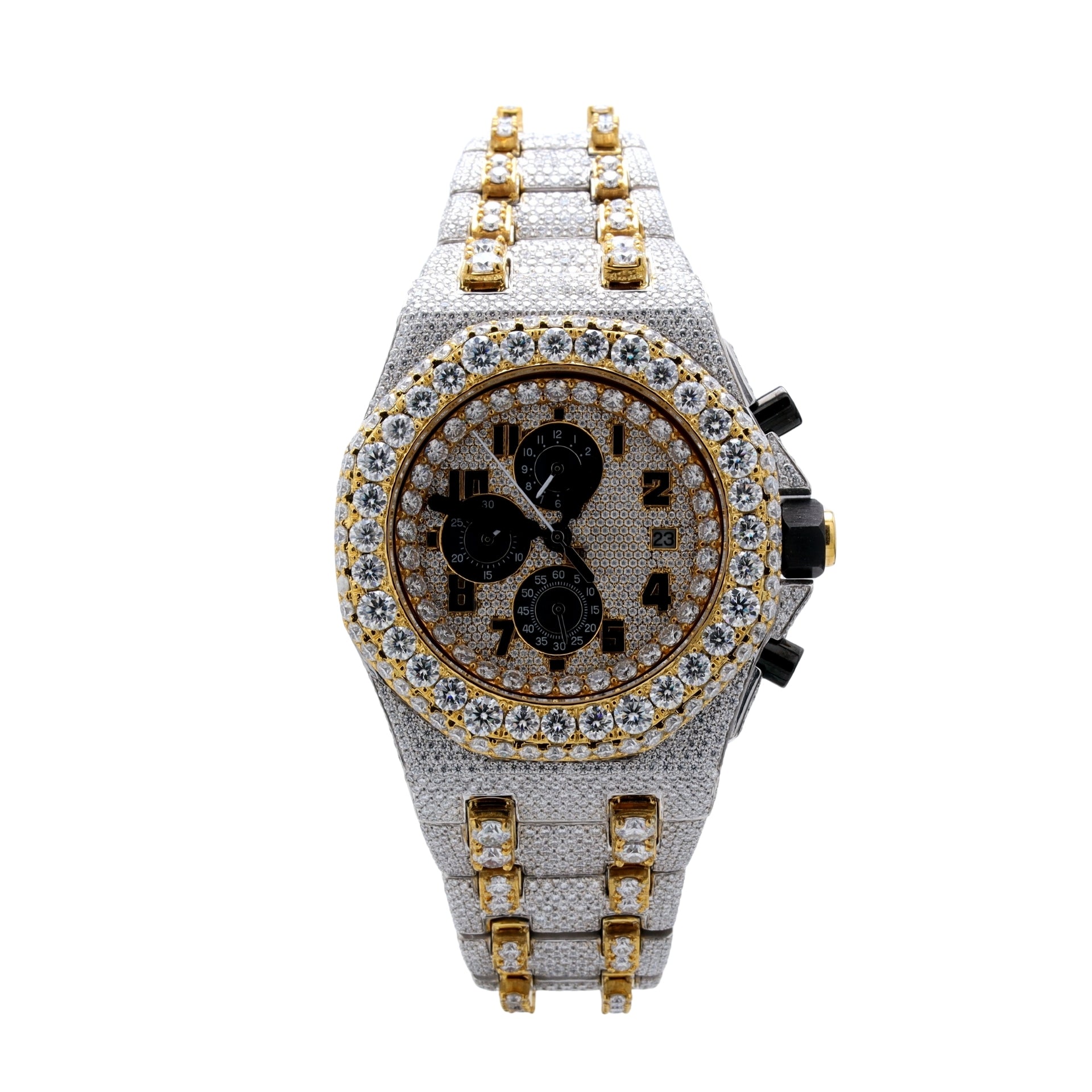 Two Tone Round Brilliant Cut Luxury Diamond Watch - Ulight Jewels