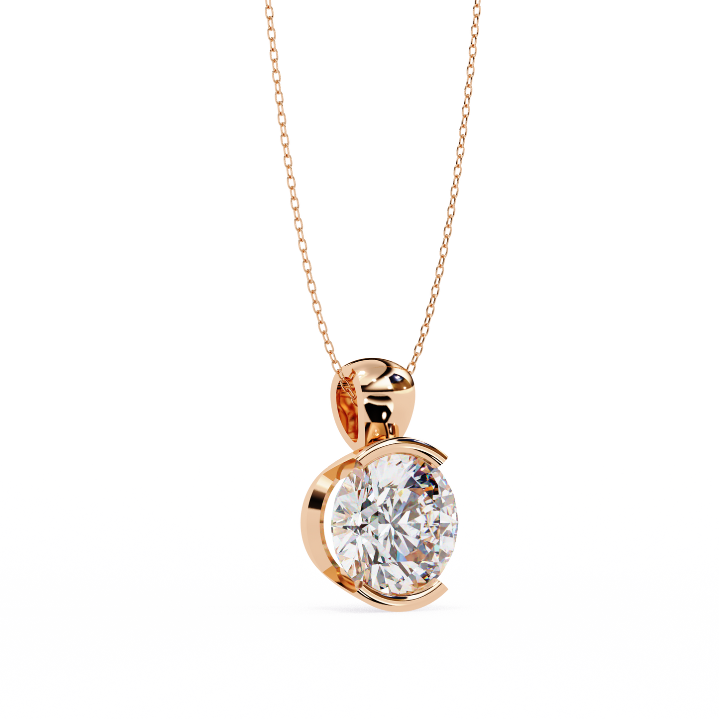 2.00 CT Round  Cut Diamond Pendant