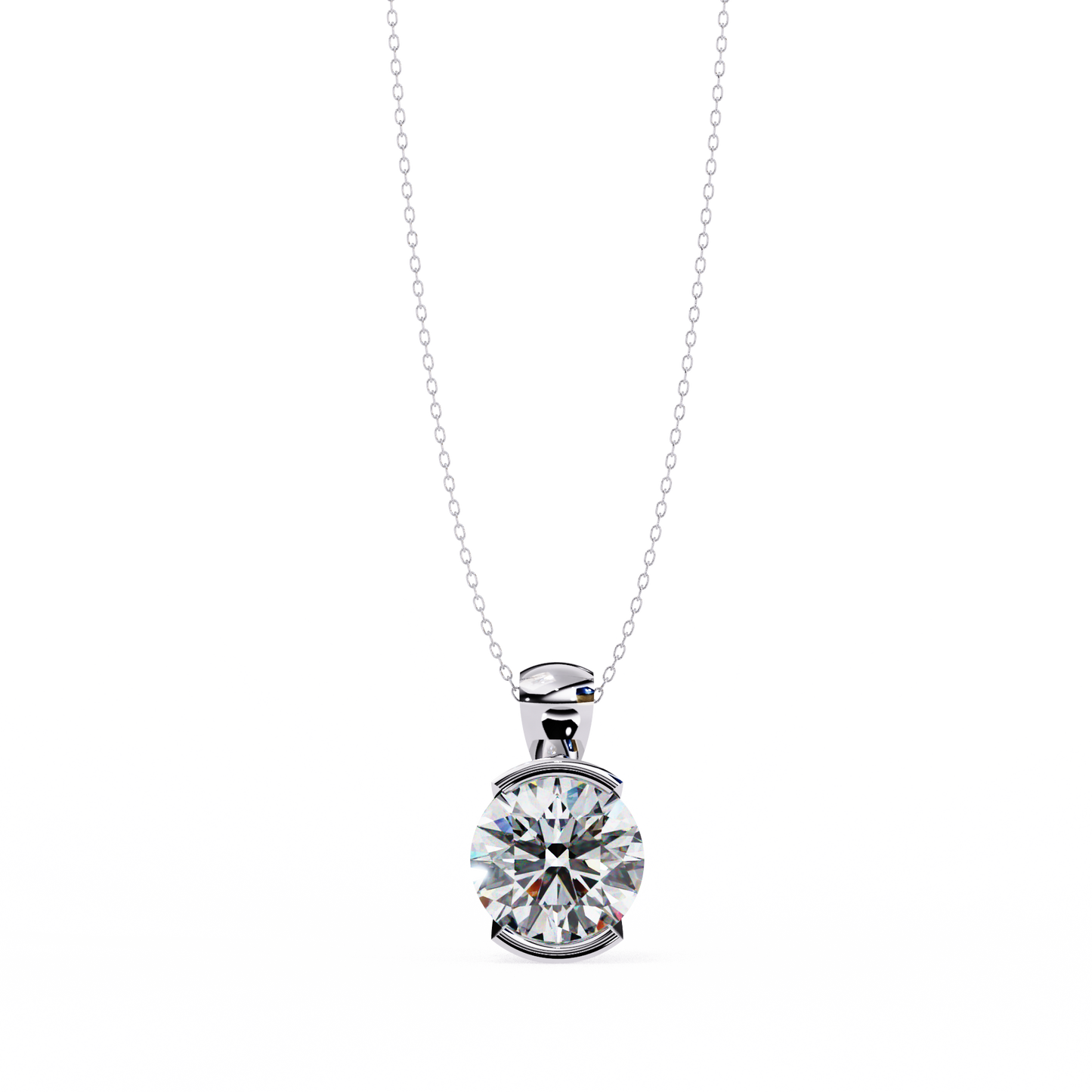 2.00 CT Round  Cut Diamond Pendant