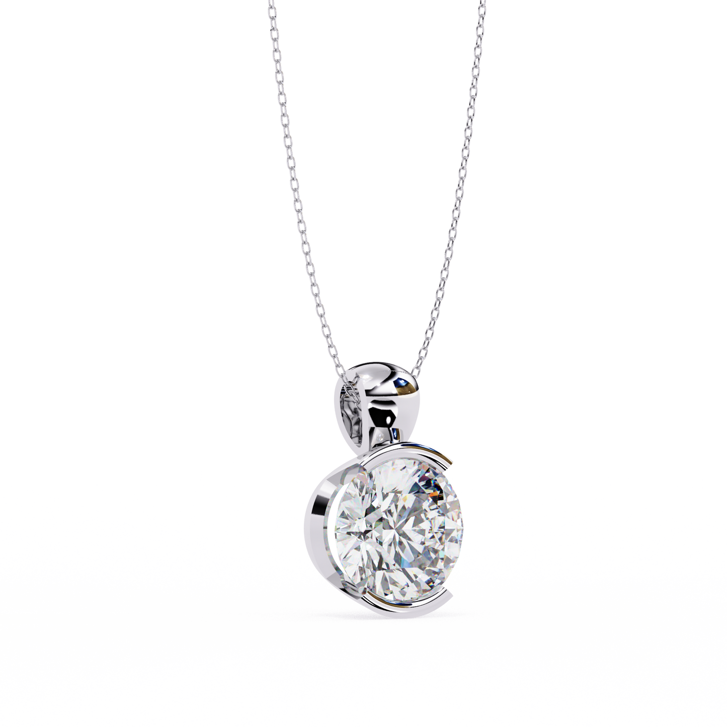 2.00 CT Round  Cut Diamond Pendant