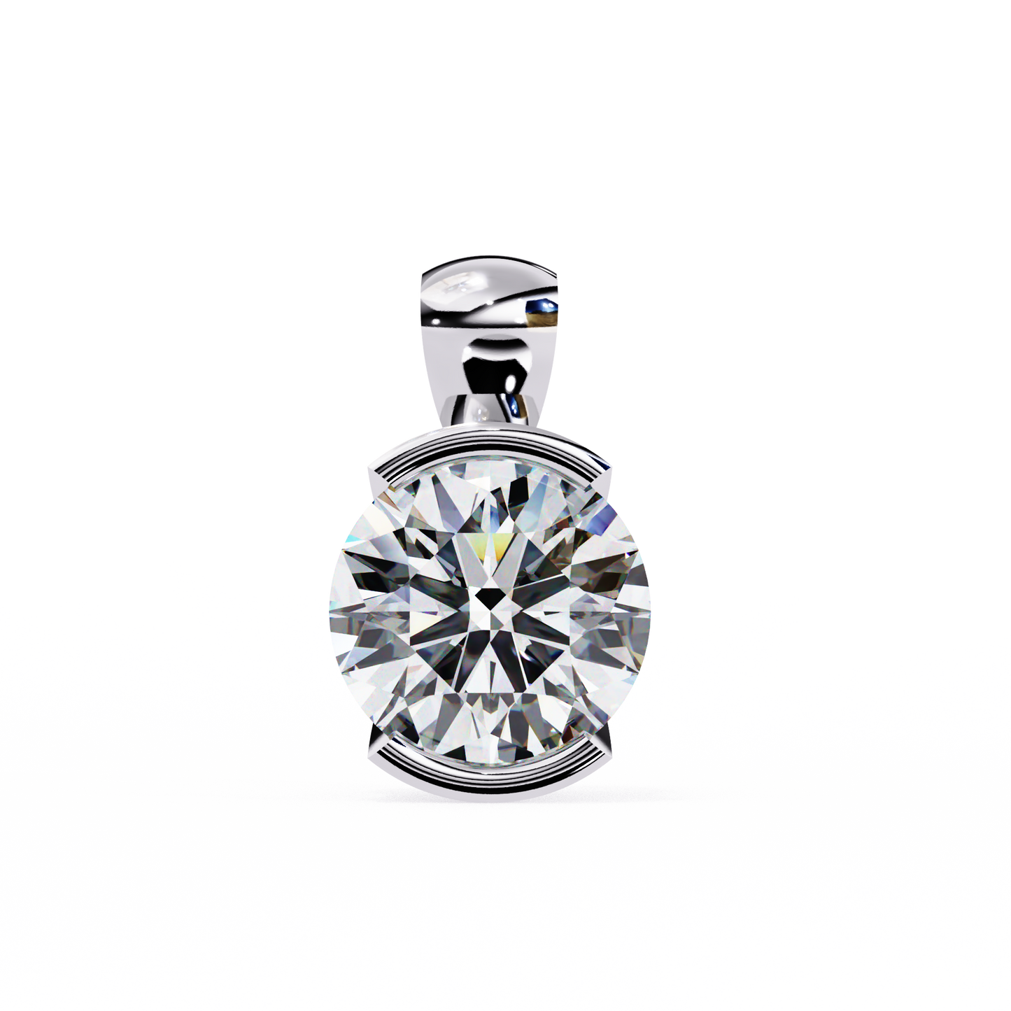 2.00 CT Round  Cut Diamond Pendant - Ulight Jewels