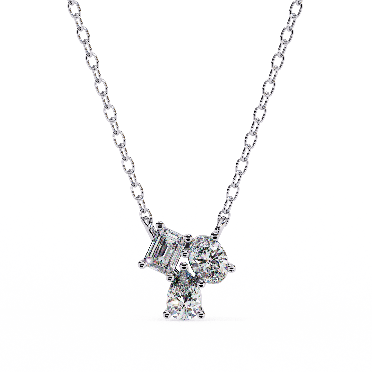 1.30 CT 3 Stone Diamond Pendant