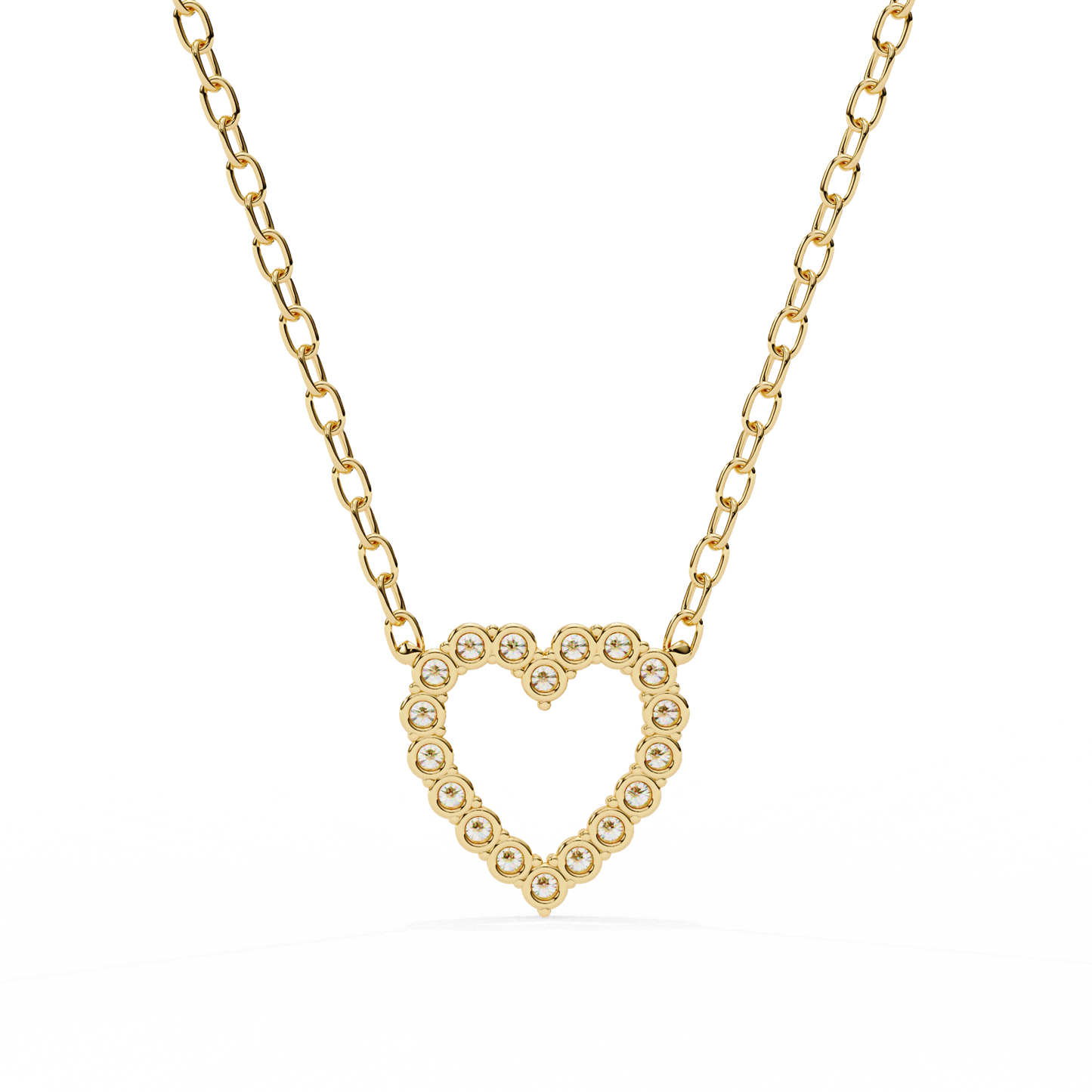 0.33 CT Round Cut Diamond Heart Pendant