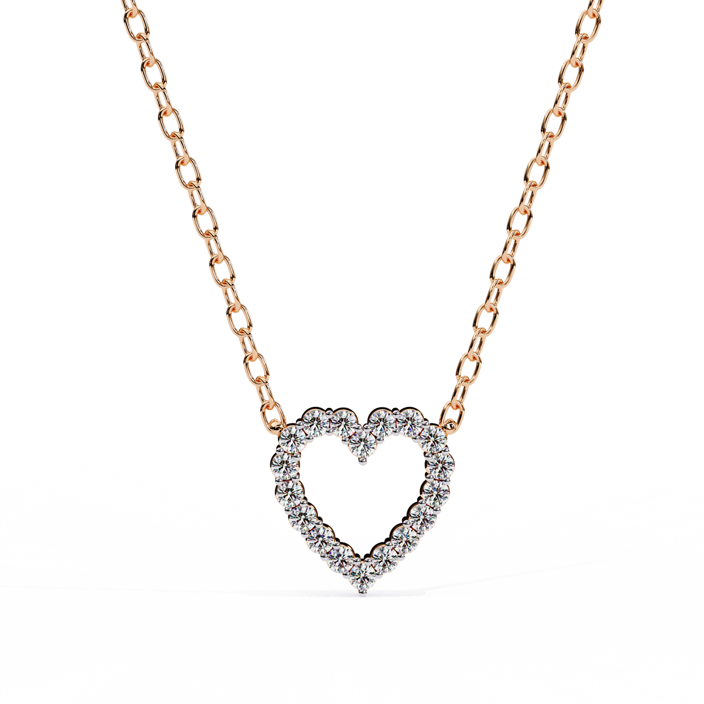 0.33 CT Round Cut Diamond Heart Pendant