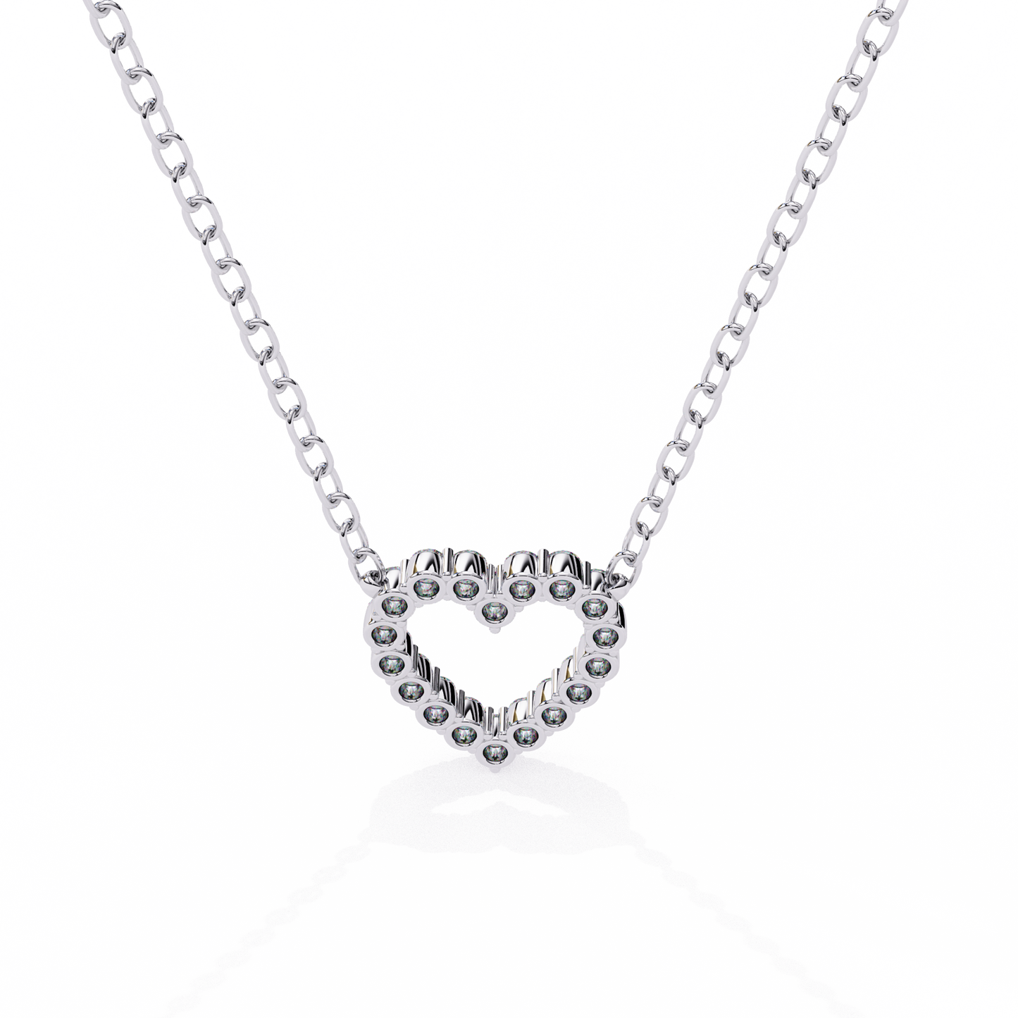 0.33 CT Round Cut Diamond Heart Pendant