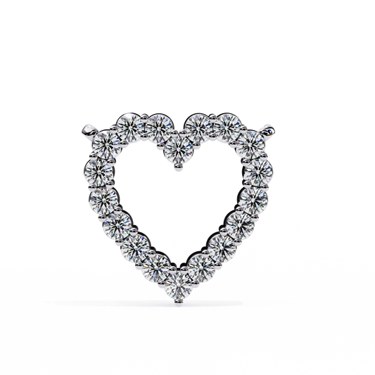 0.33 CT Round Cut Diamond Heart Pendant - Ulight Jewels