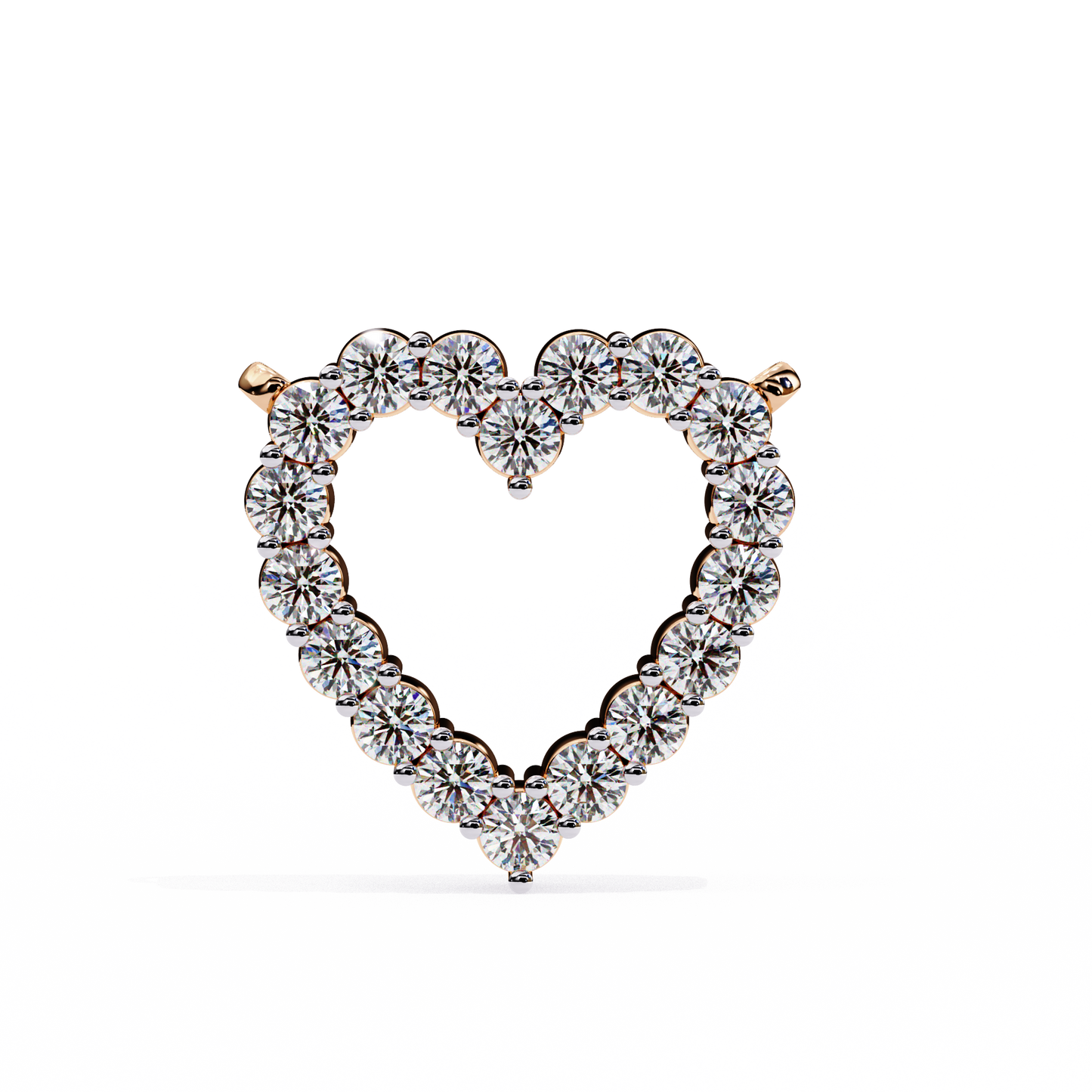 0.33 CT Round Cut Diamond Heart Pendant