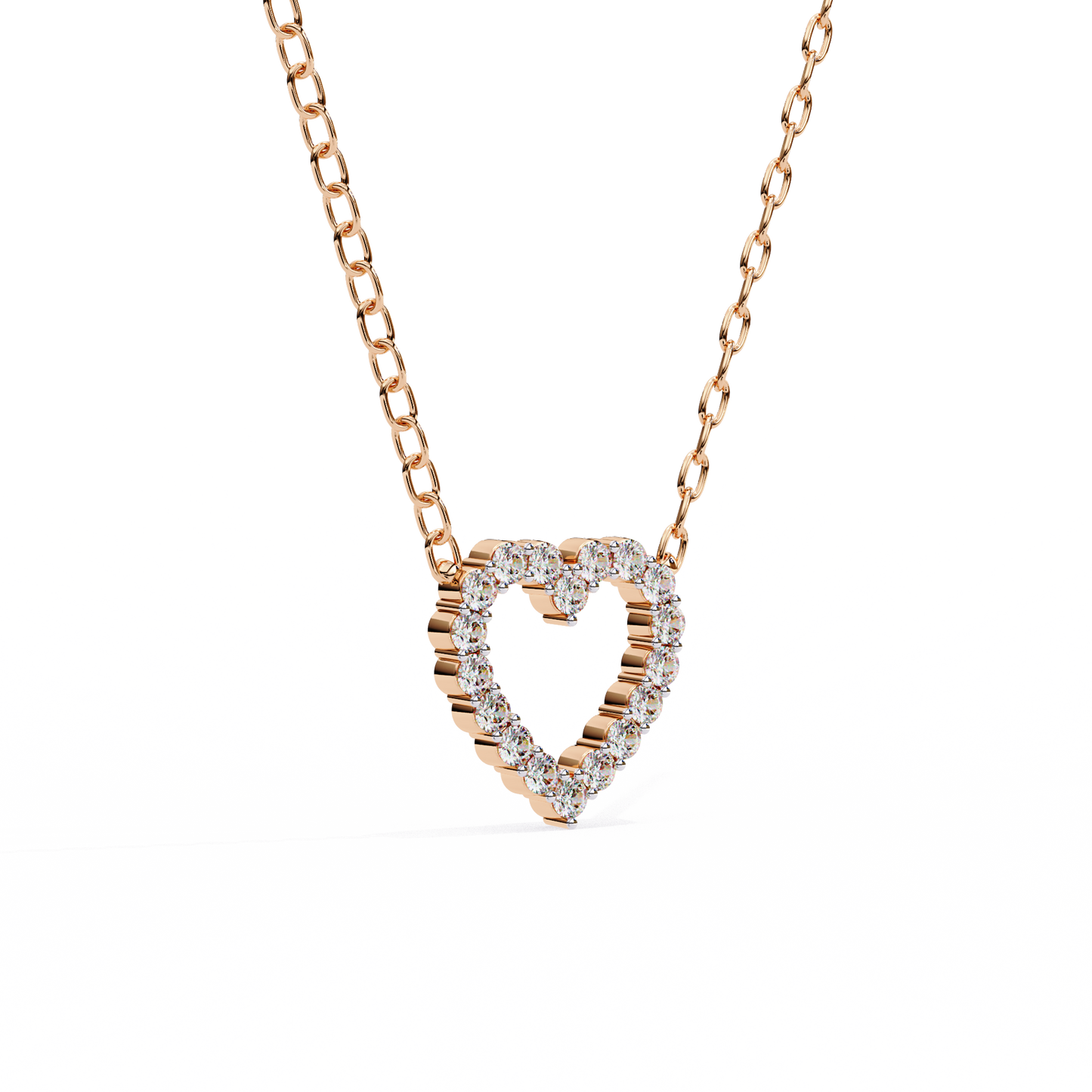 0.33 CT Round Cut Diamond Heart Pendant