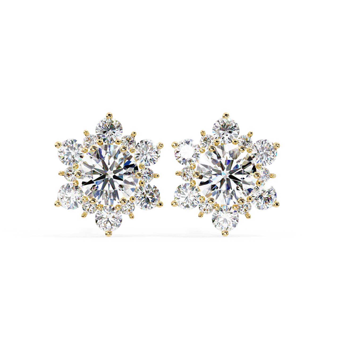 0.75 CT  Round Cut Diamond Stud Earrings