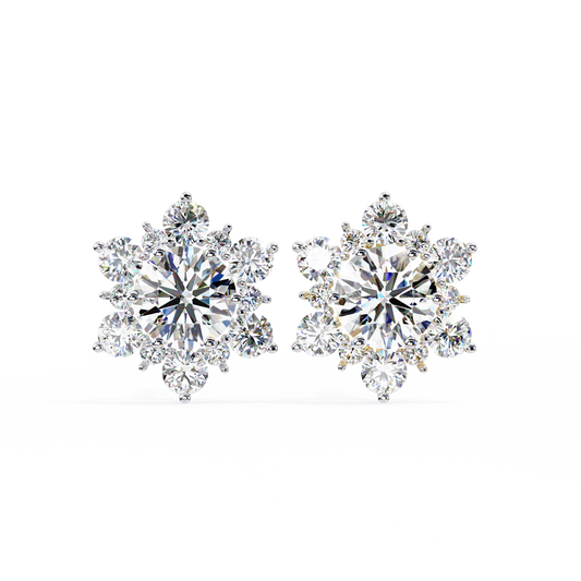 0.75 CT  Round Cut Diamond Stud Earring - Ulight Jewels