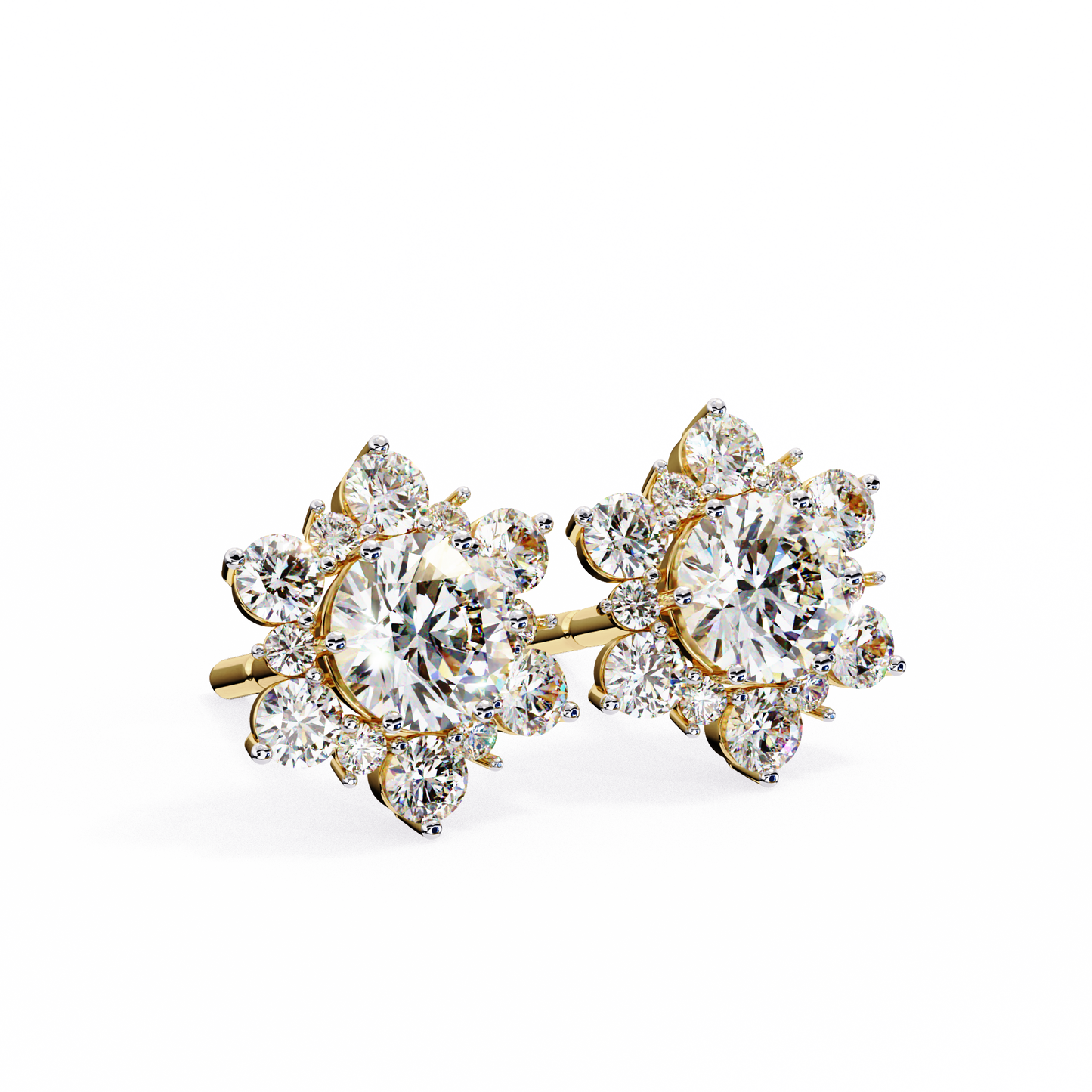 0.75 CT  Round Cut Diamond Stud Earrings