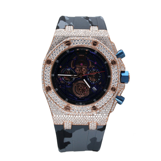 Luxurious Rose Semi Diamond Studded Watch - Ulight Jewels