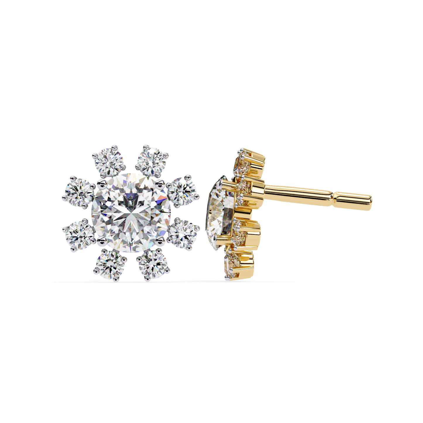 1.40 CT Round Cut Diamond Stud Earrings