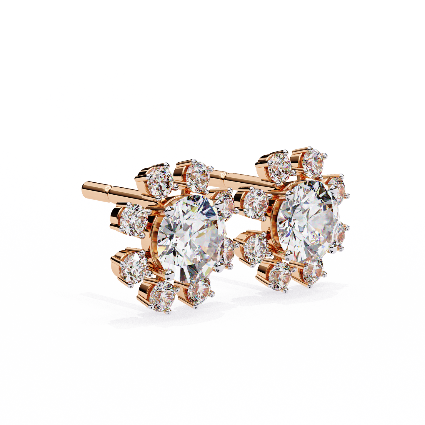 1.40 CT Round Cut Diamond Stud Earrings