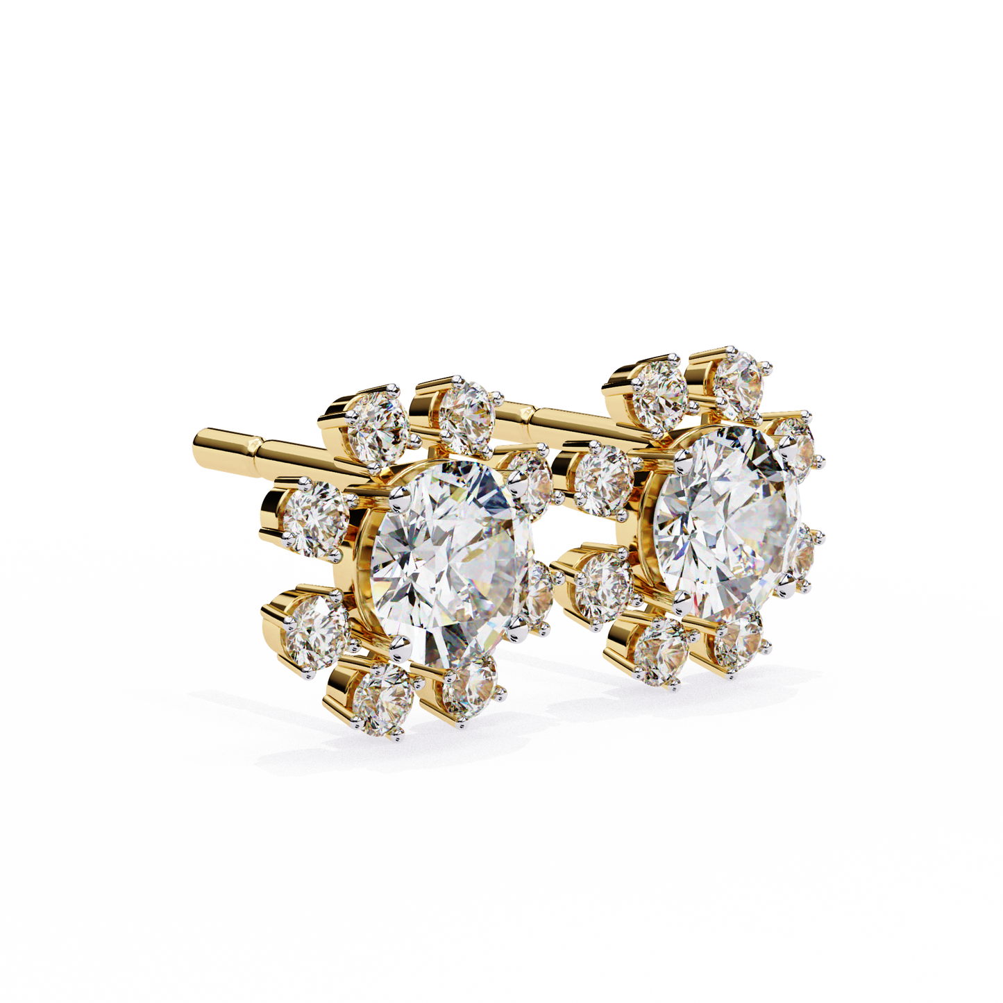 1.40 CT Round Cut Diamond Stud Earrings