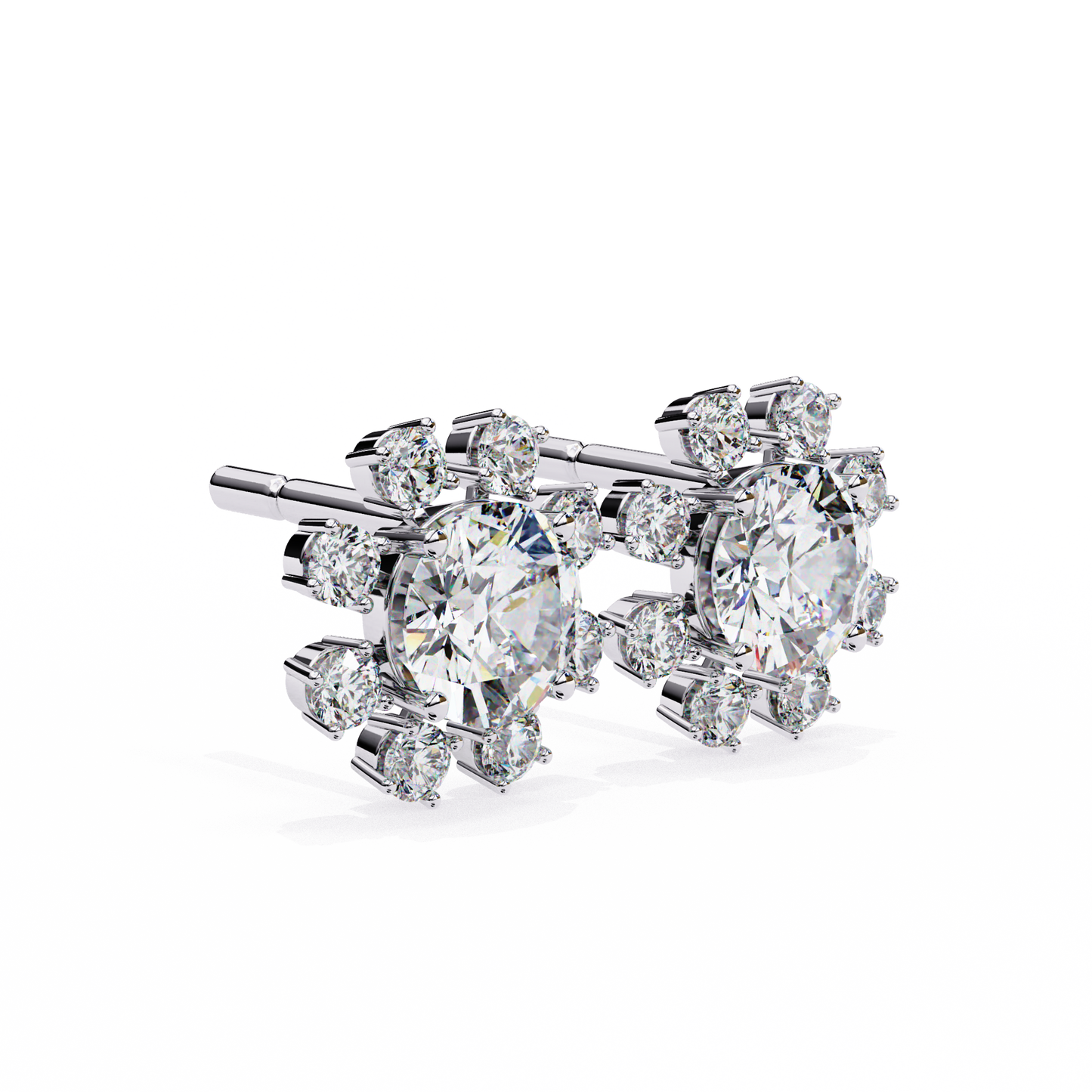 1.40 CT Round Cut Diamond Stud Earrings