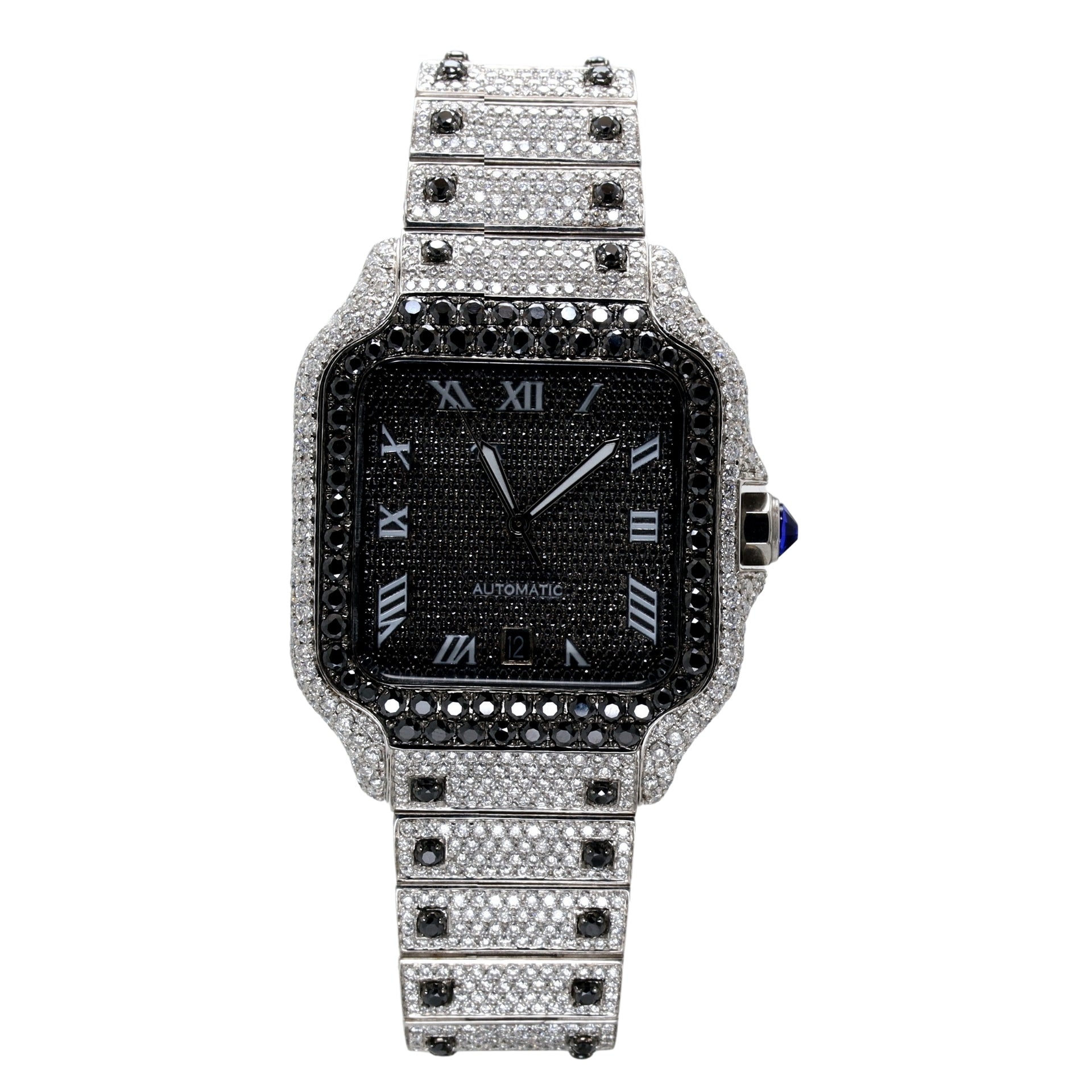 Luxury Black and White Fully Diamond Studded Watch - Ulight Jewels