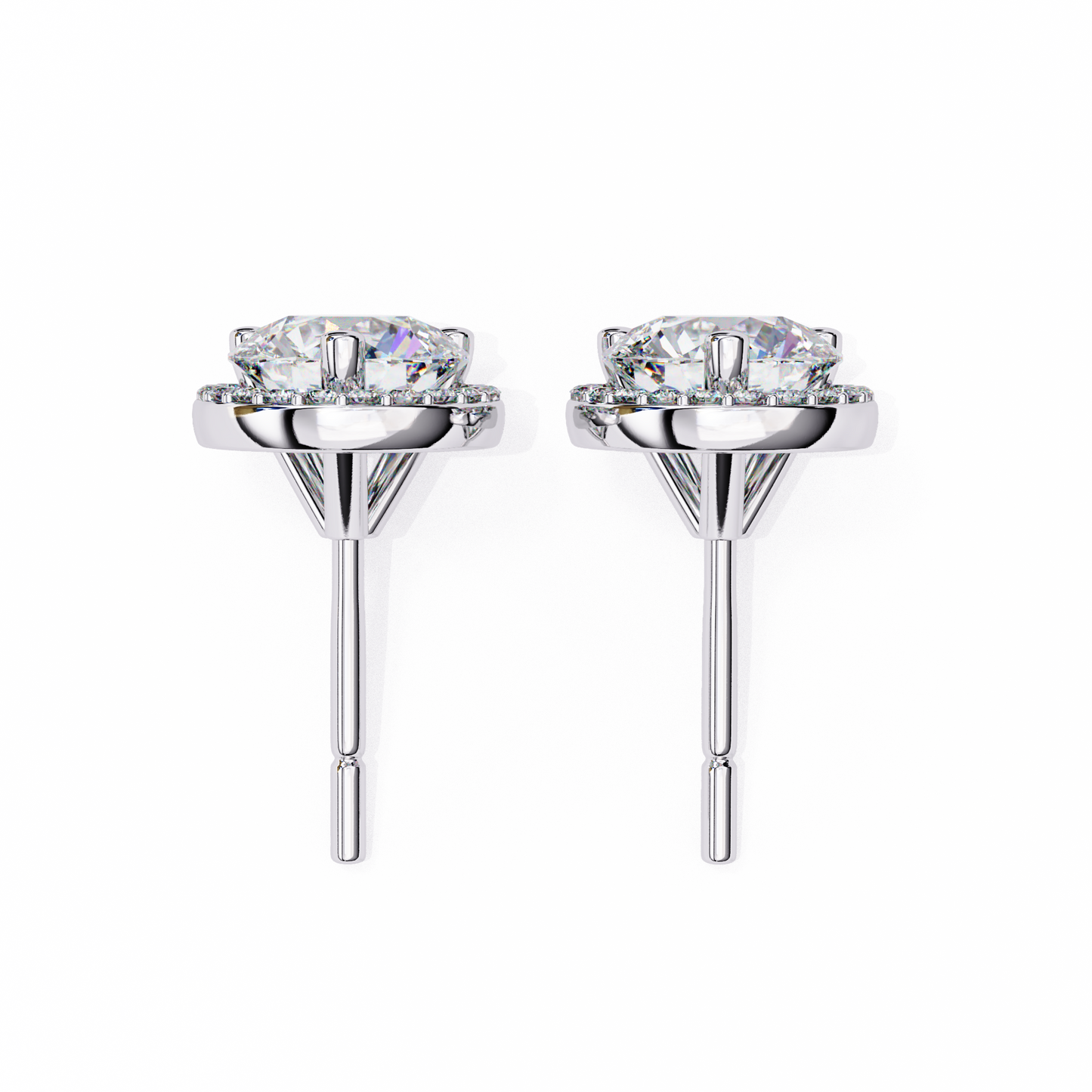 2.10CT  Round Cut Diamond Earrings