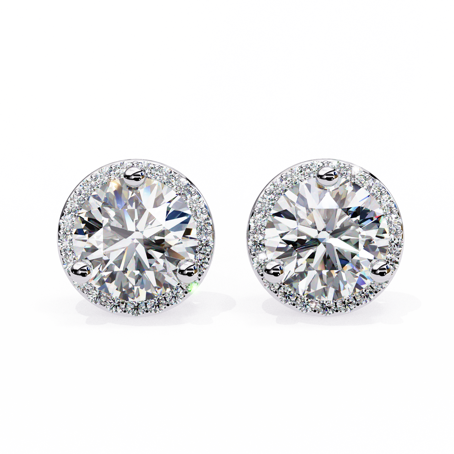 2.10CT  Round Cut Diamond Earrings