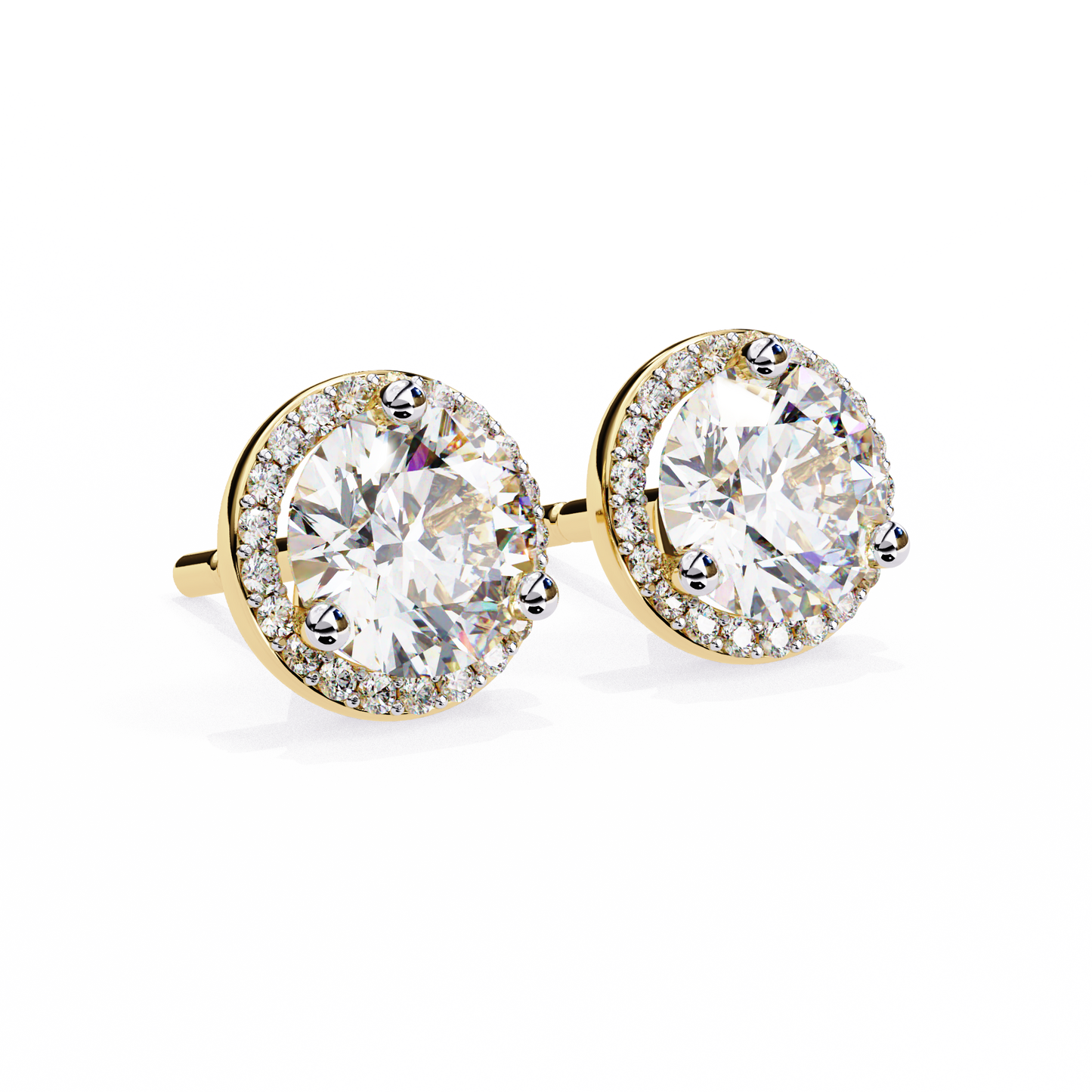 2.10CT  Round Cut Diamond Earrings