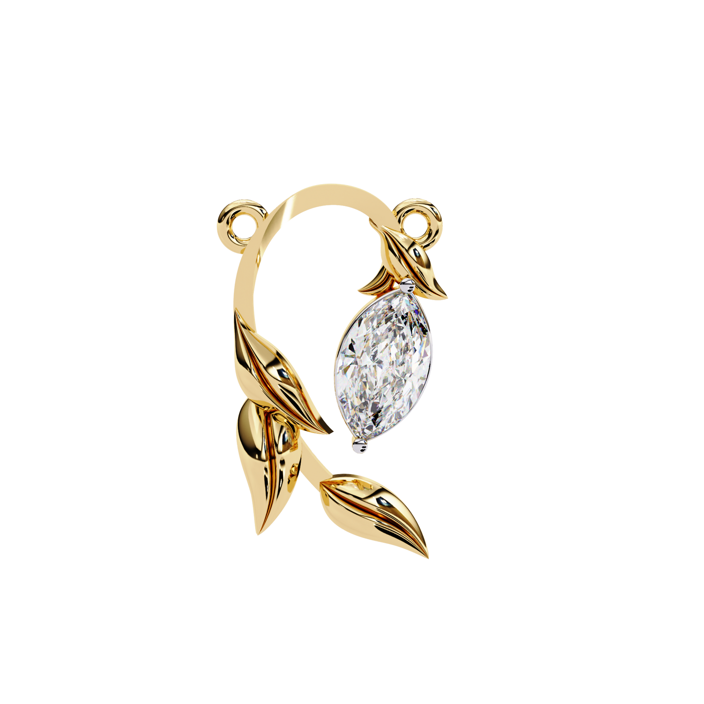 0.50  CT  Marquise  Cut Diamond Pendant