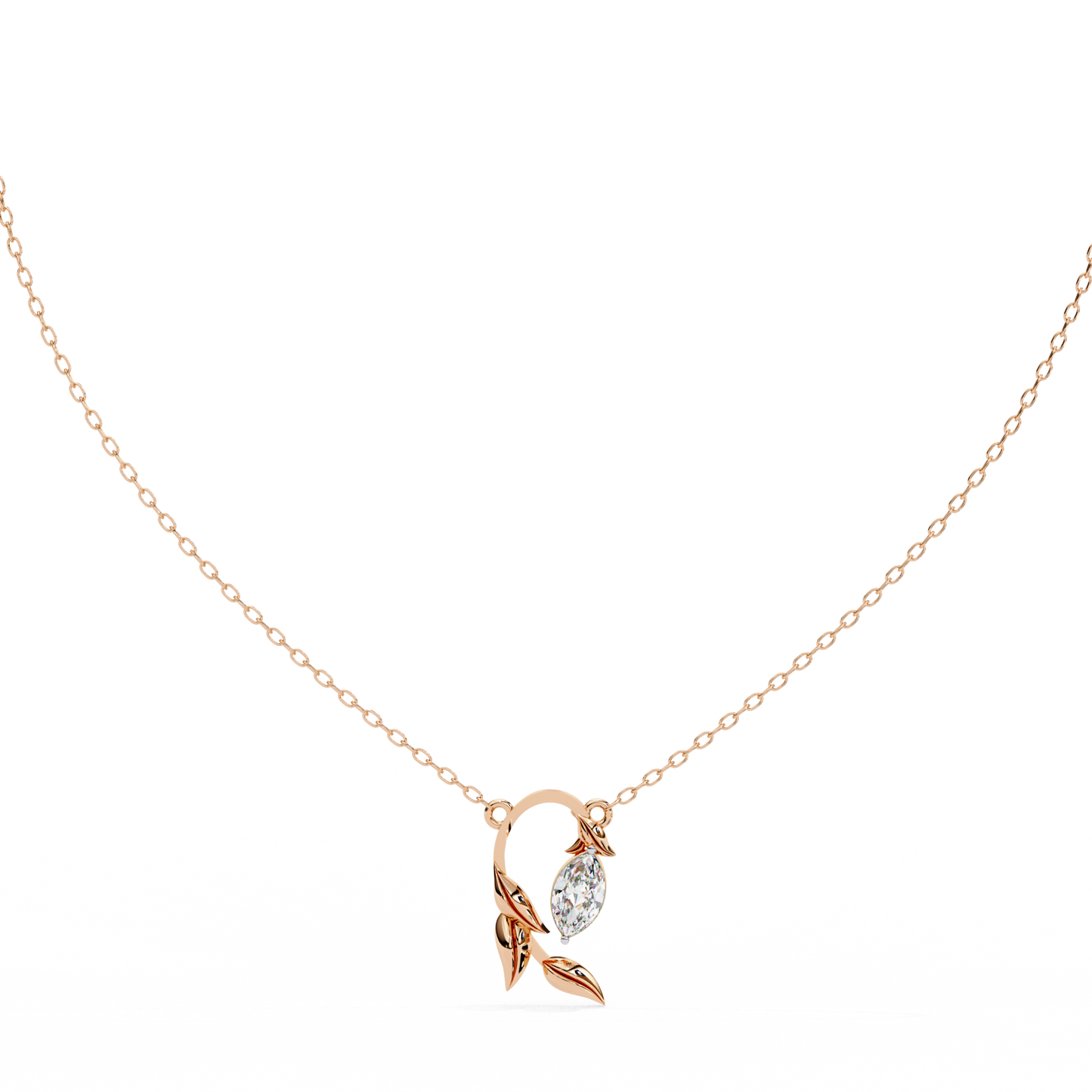 0.50  CT  Marquise  Cut Diamond Pendant