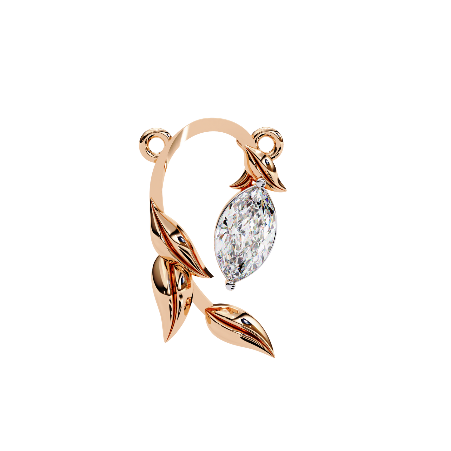 0.50  CT  Marquise  Cut Diamond Pendant