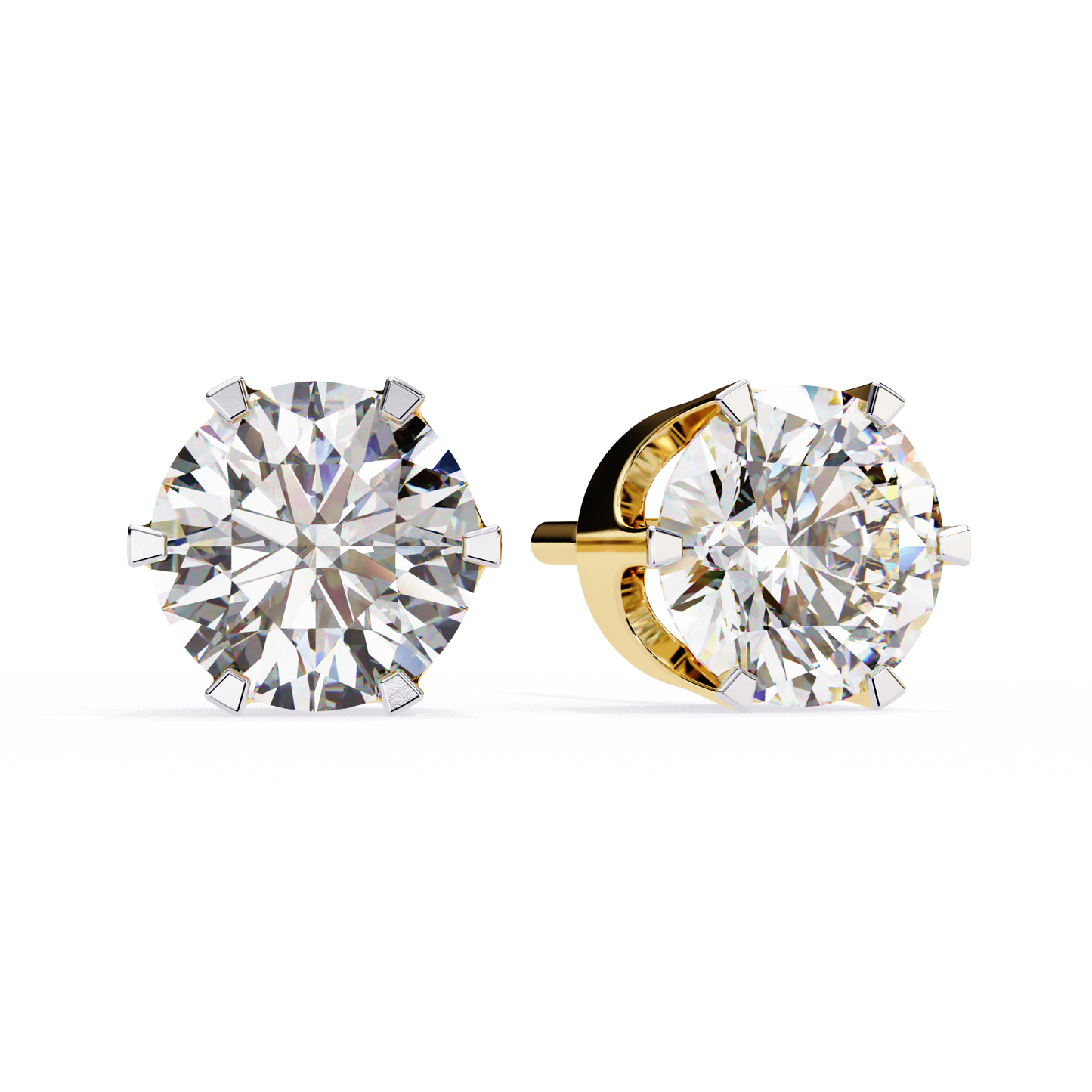 2.50 CT Round Cut Diamond Stud Earrings