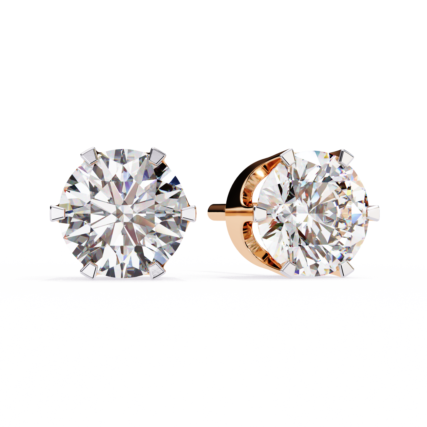 2.50 CT Round Cut Diamond Stud Earrings