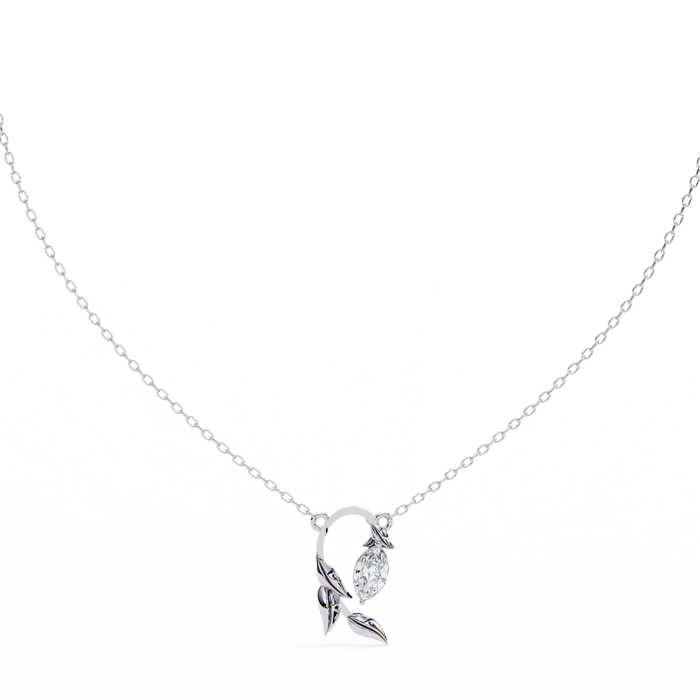 0.50  CT  Marquise  Cut Diamond Pendant