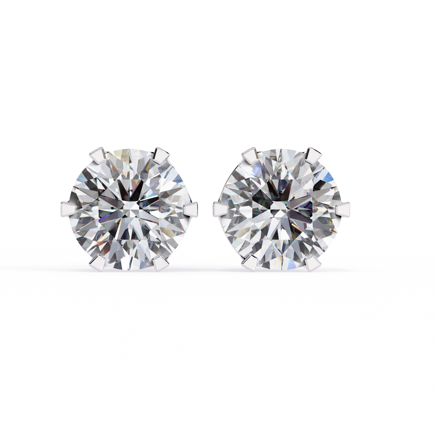 2.50 CT Round Cut Diamond Stud Earrings