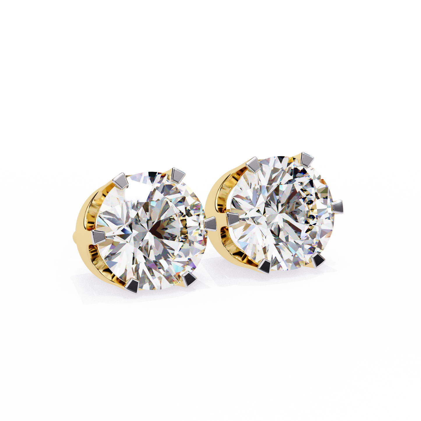 2.50 CT Round Cut Diamond Stud Earrings