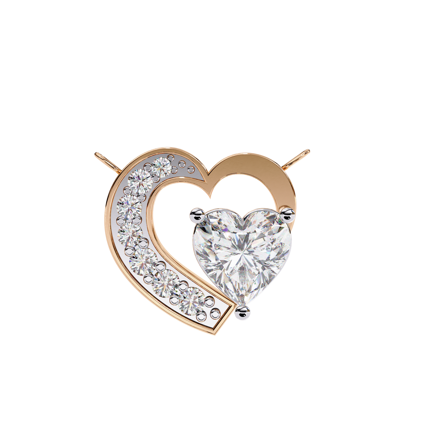 0.75  CT Heart Cut Diamond Pendant