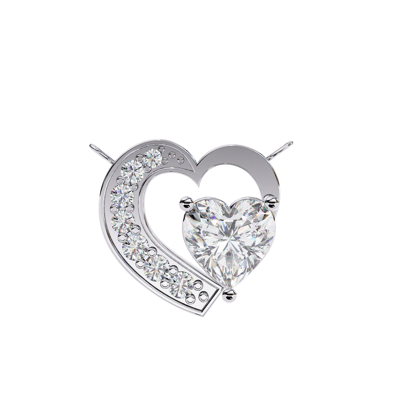 0.75  CT Heart Cut Diamond Pendant - Ulight Jewels