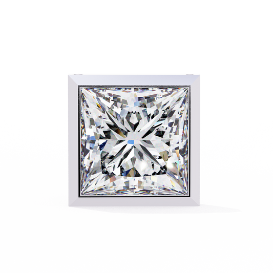 2.00 CT Princess Cut Bezel Set Diamond Stud Earring - Ulight Jewels