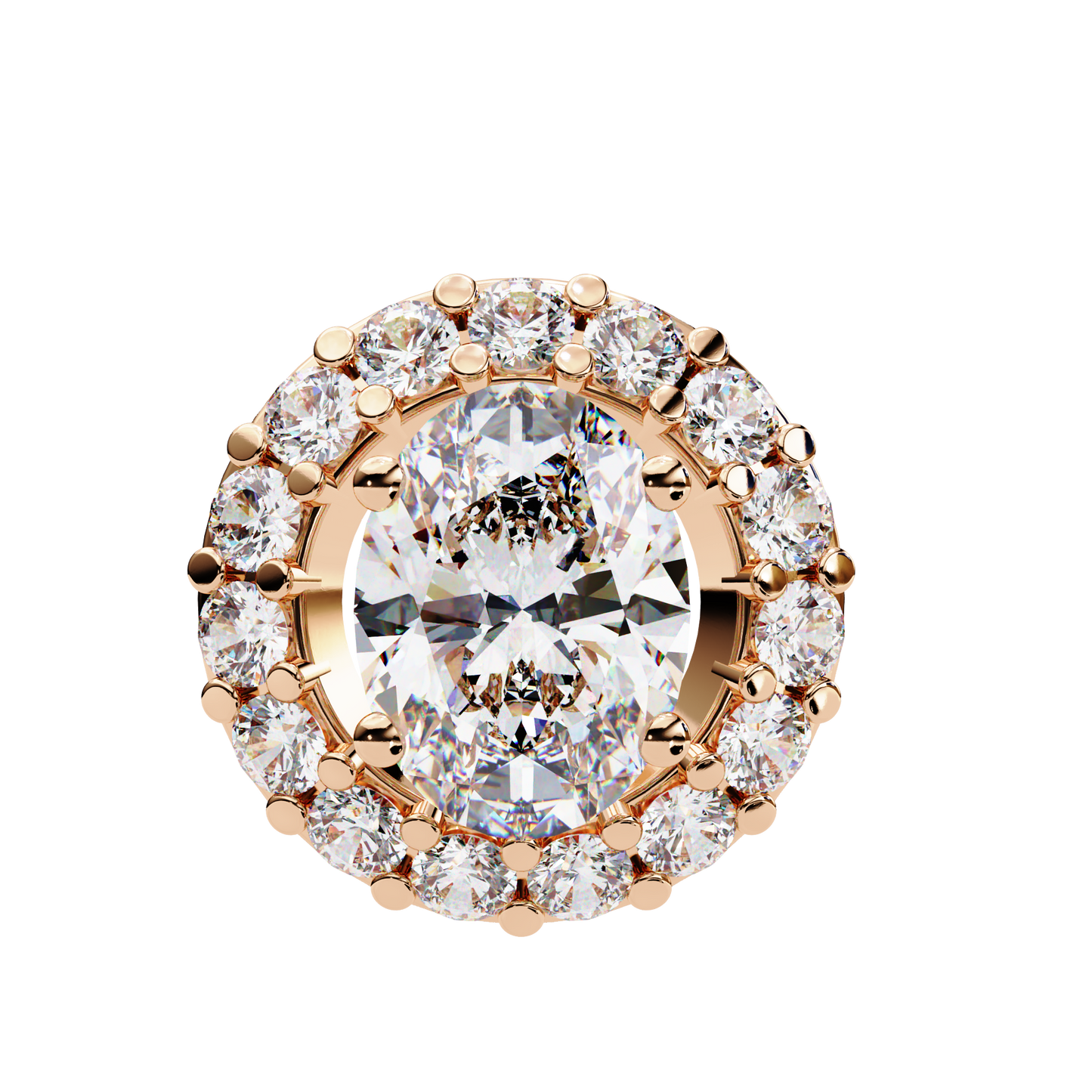 1.00 CT Oval & Round Cut Diamond Pendant