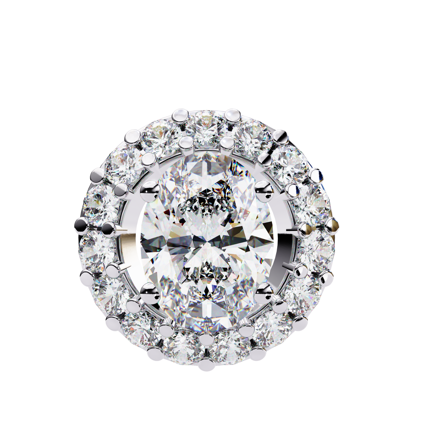 1.00 CT Oval & Round Cut Diamond Pendant - Ulight Jewels