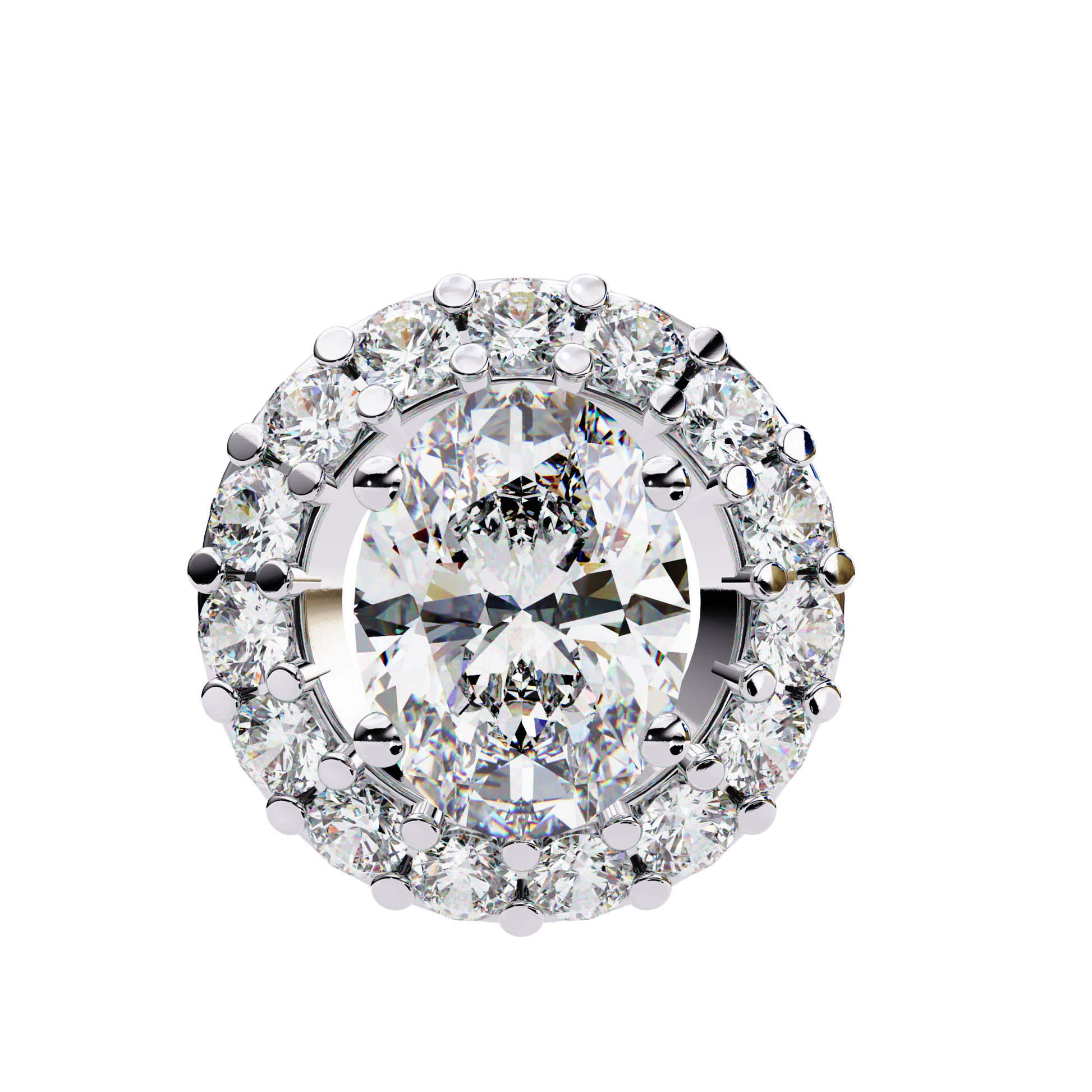 1.00 CT Oval & Round Cut Diamond Pendant - Ulight Jewels