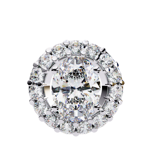 1.00 CT Oval & Round Cut Diamond Pendant - Ulight Jewels