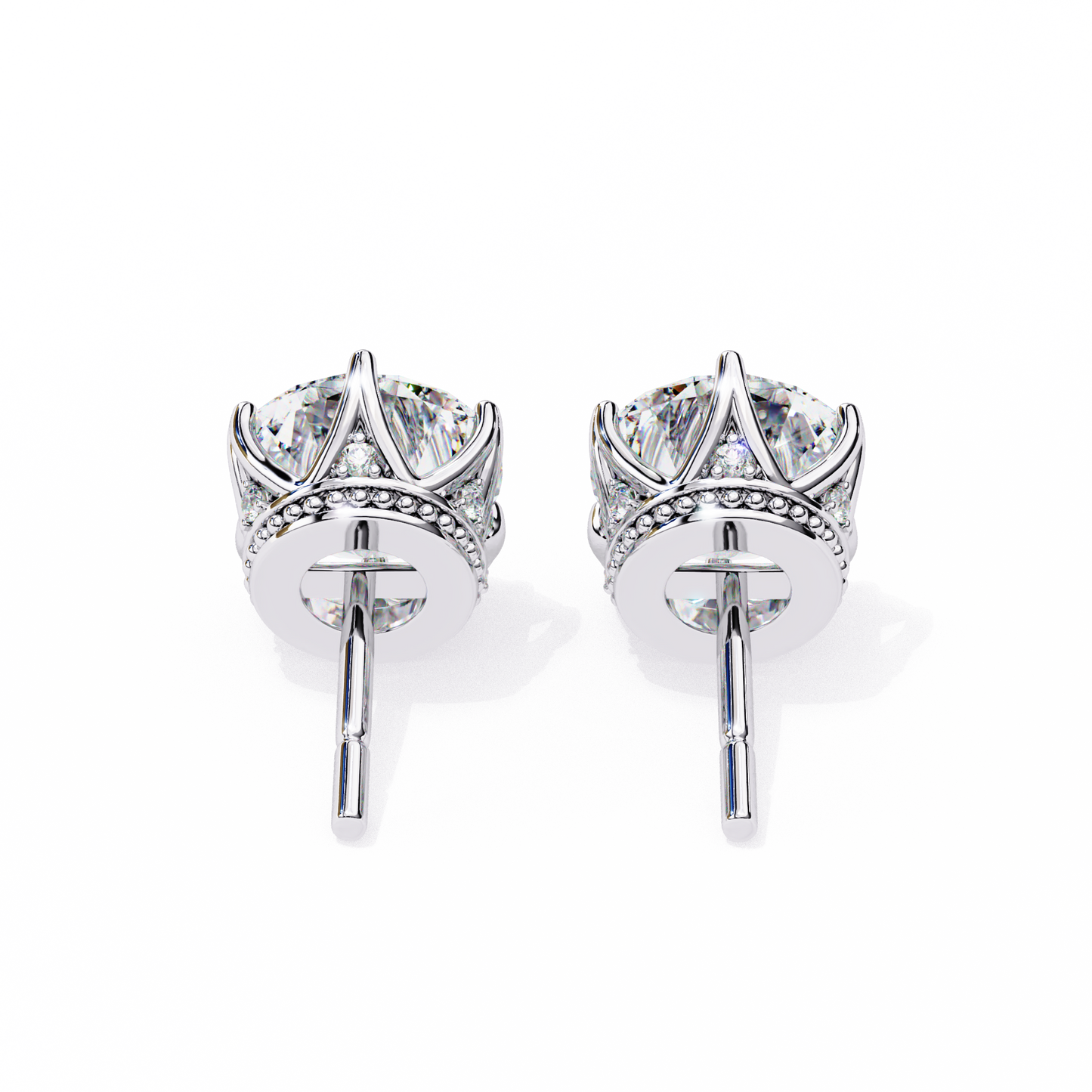 2.50 CT Round Cut Diamond 6 Prongs Stud Earrings