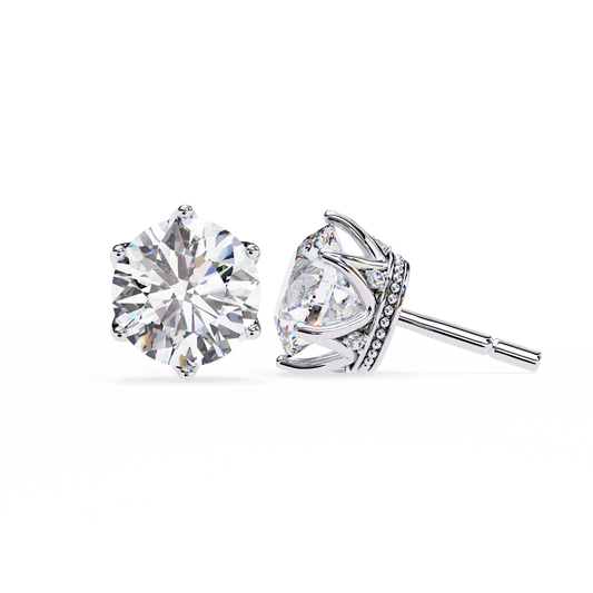 2.50 CT Round Cut Diamond 6 Prongs Stud Earring - Ulight Jewels