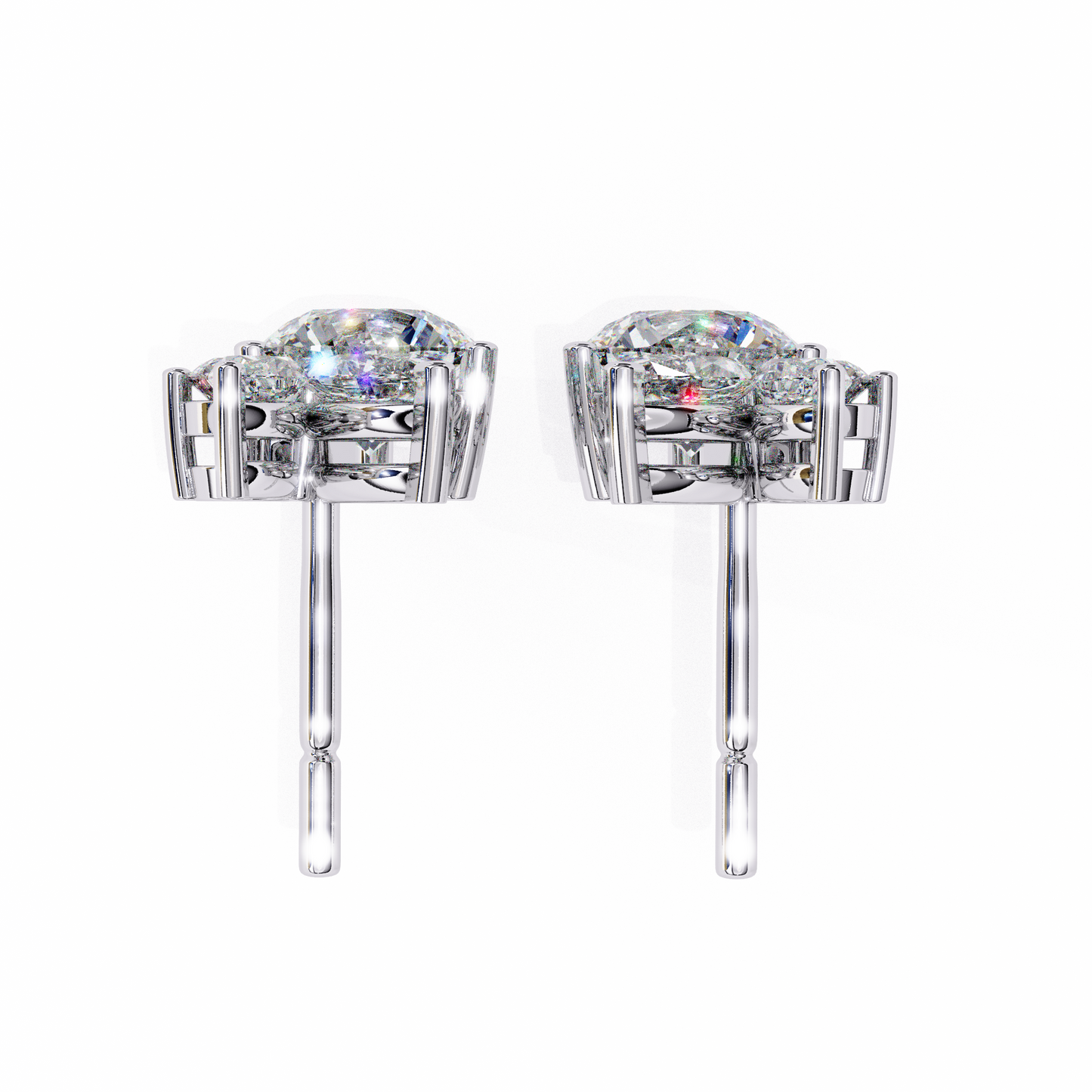 1.50 CT Round & Marquise Cut Diamond Earrings