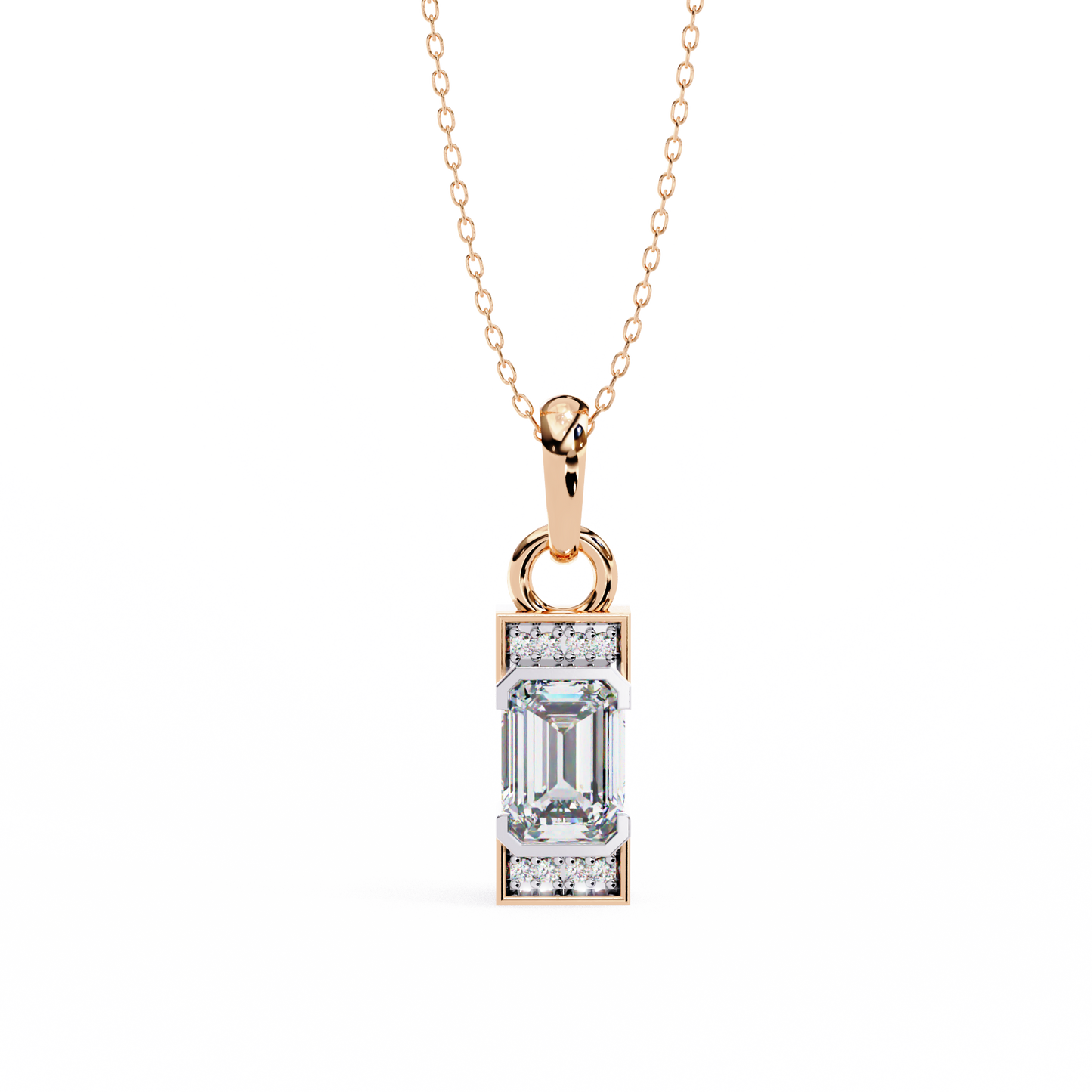 1.00  CT Emerald Cut Diamond Pendant