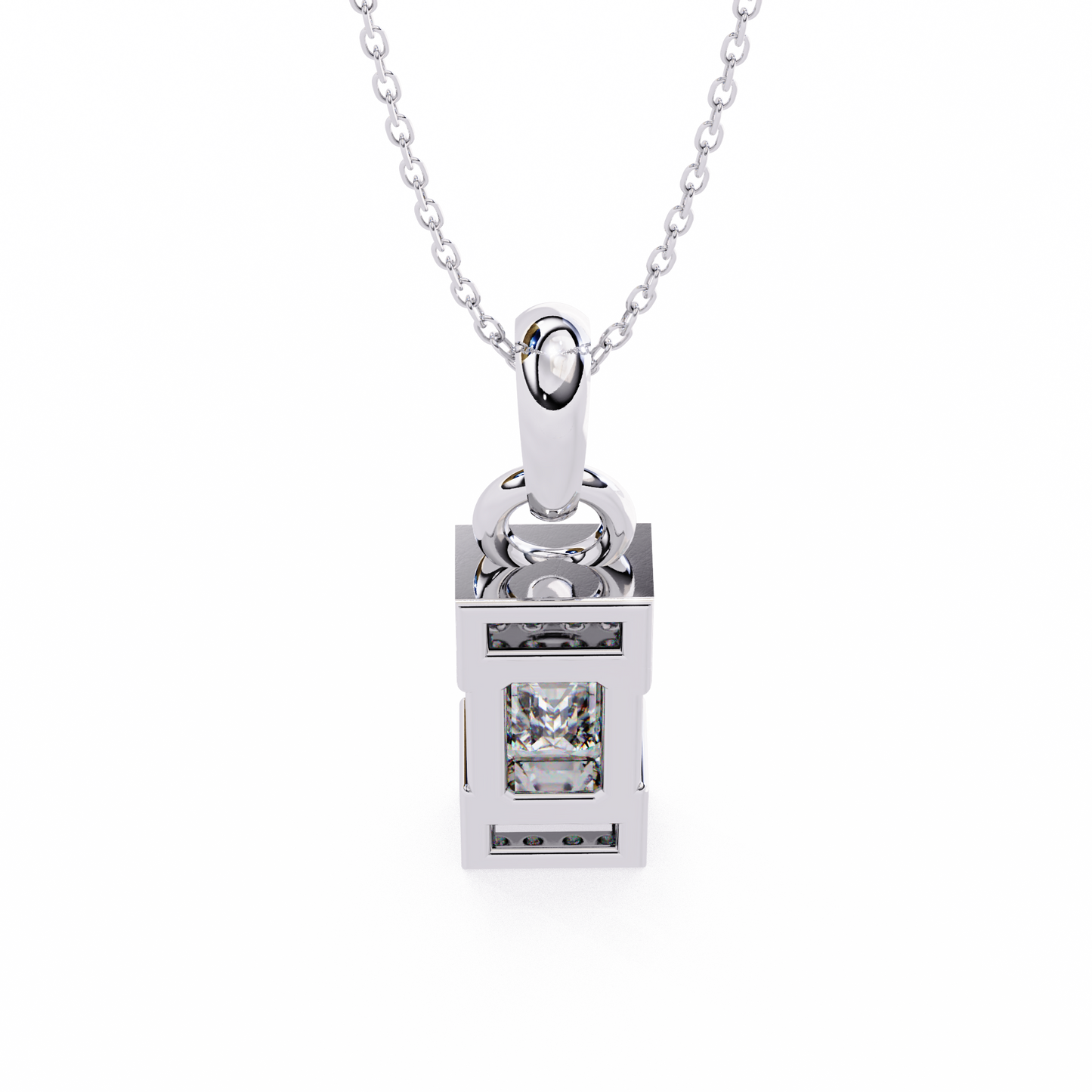 1.00  CT Emerald Cut Diamond Pendant