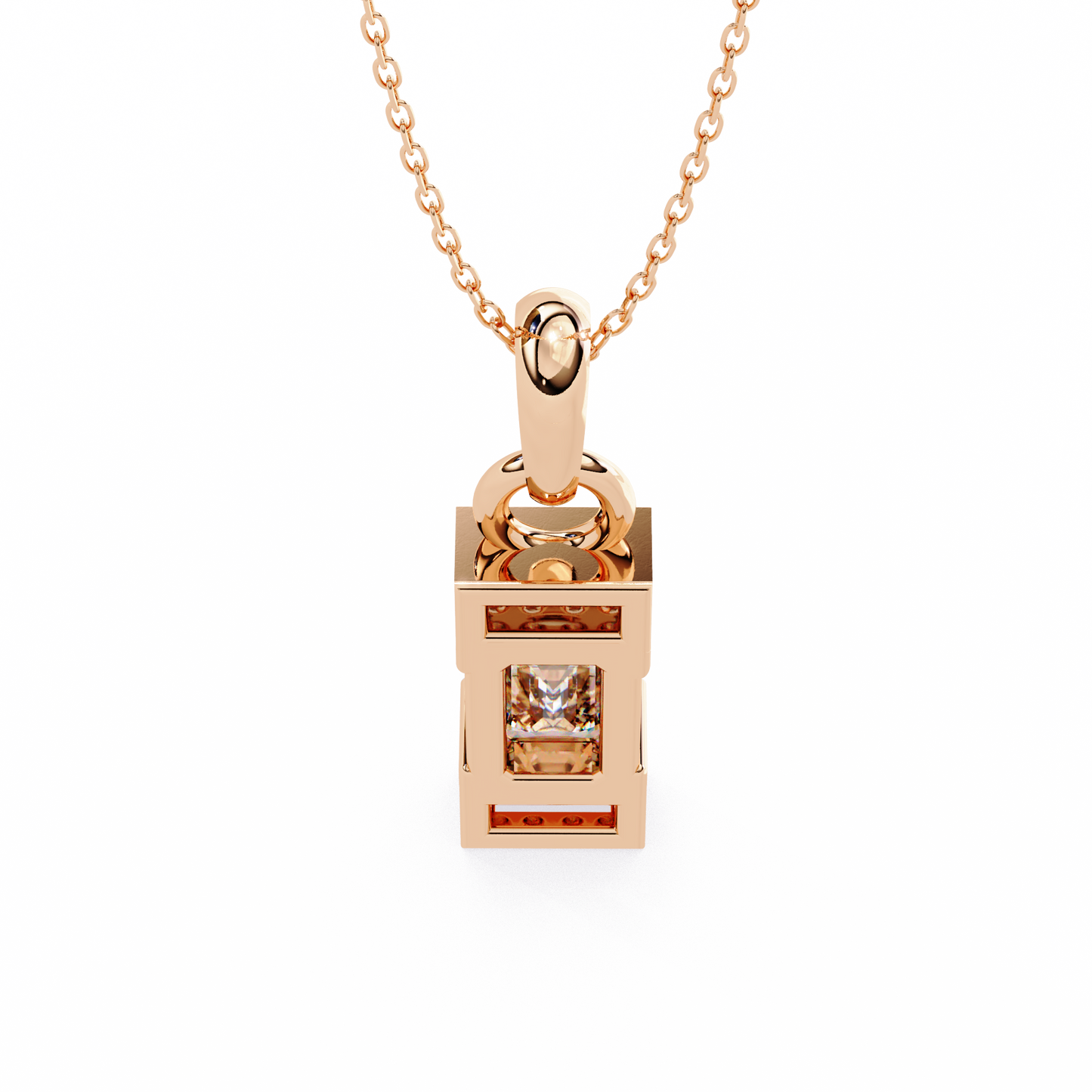 1.00  CT Emerald Cut Diamond Pendant