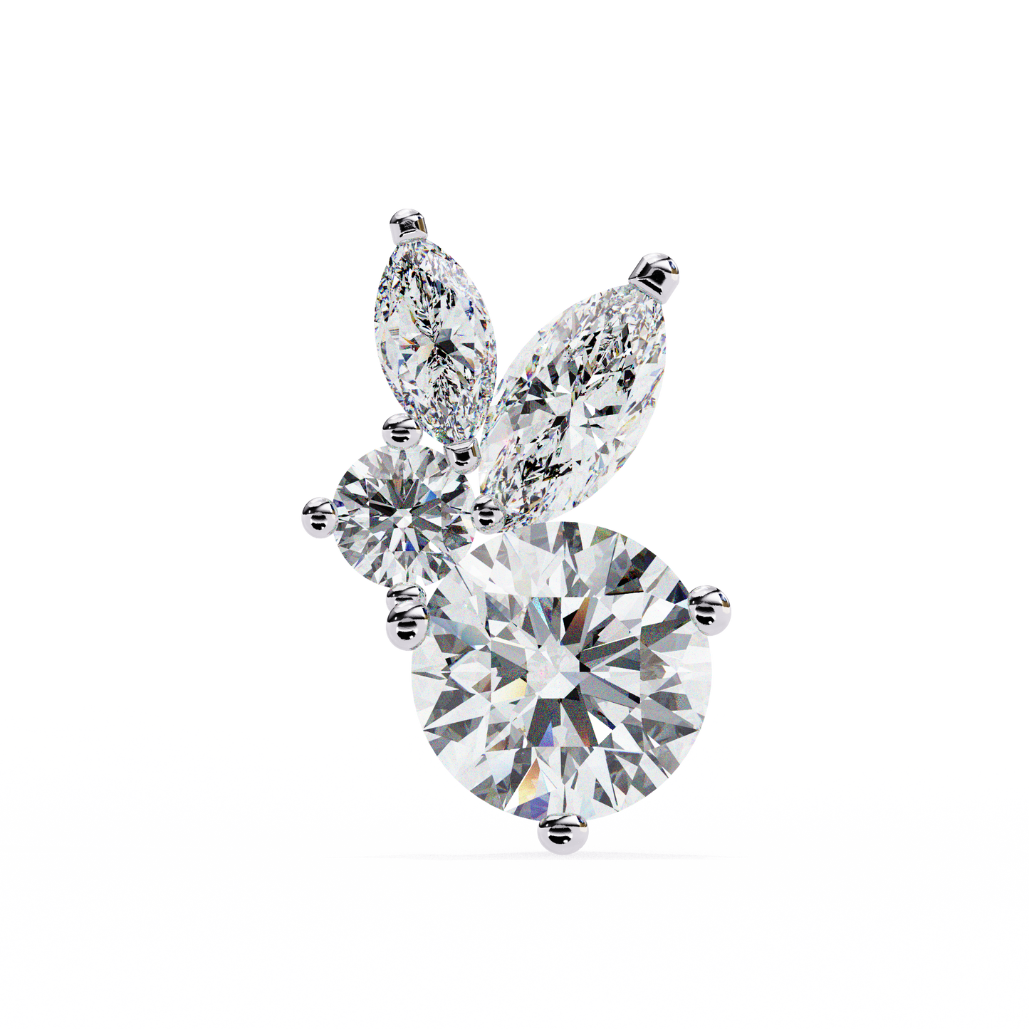 1.50 CT Round & Marquise Cut Diamond Earring - Ulight Jewels